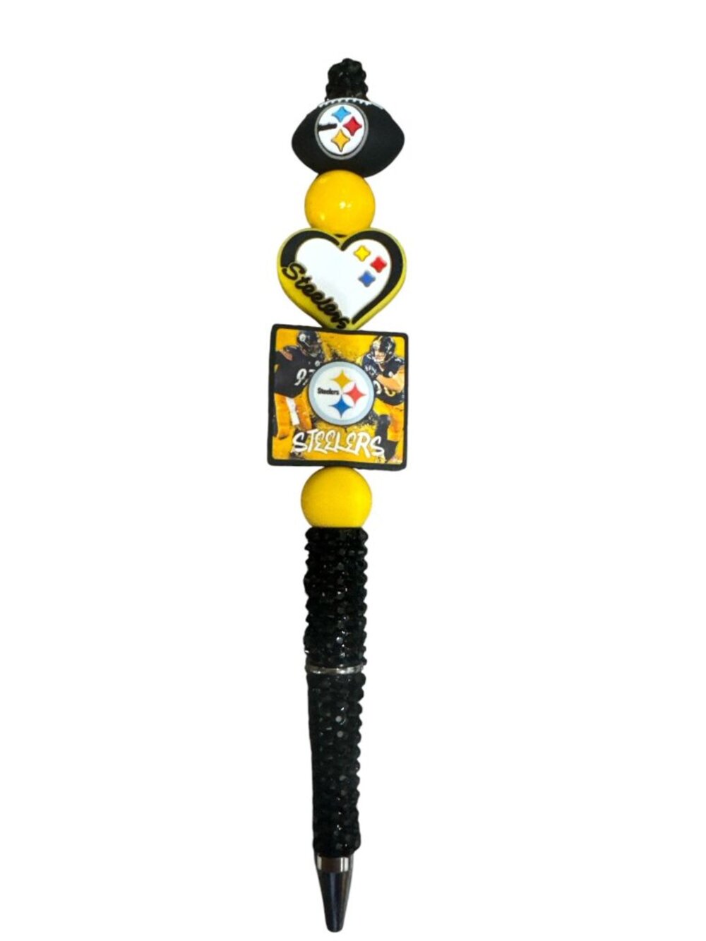 Steelers-Themed Decorative Pen With Beaded Accents For Writing Collecting Or Gif